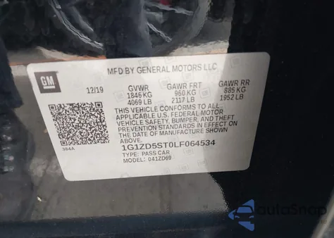 2020 Chevrolet Malibu Fwd Lt из США, поврежденный, VIN 1G1ZD5ST0LF064534